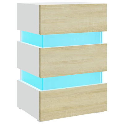 LED-yöpöytä Sonoma-tammi 45x35x67 cm tekninen puu
