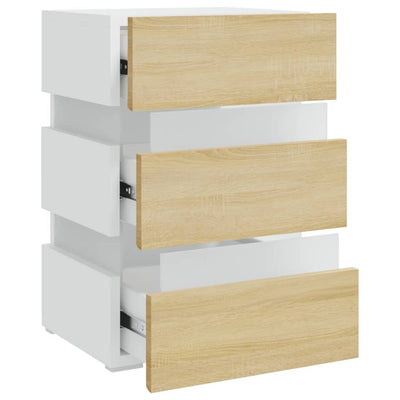 LED-yöpöytä Sonoma-tammi 45x35x67 cm tekninen puu