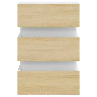 LED-yöpöytä Sonoma-tammi 45x35x67 cm tekninen puu