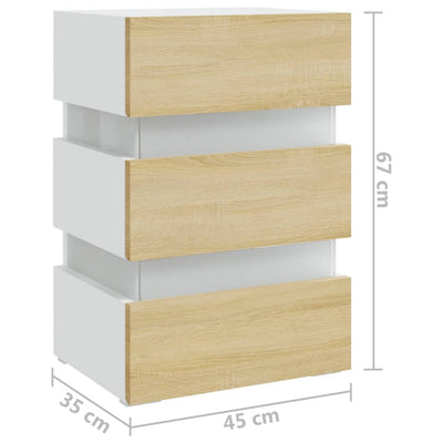 LED-yöpöytä Sonoma-tammi 45x35x67 cm tekninen puu