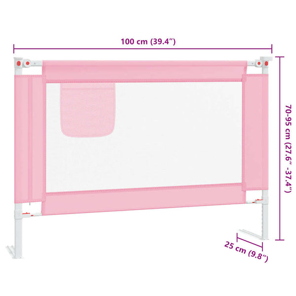 Pinkki turvalaita sänkyyn Manor 100x25cm (kangas)
