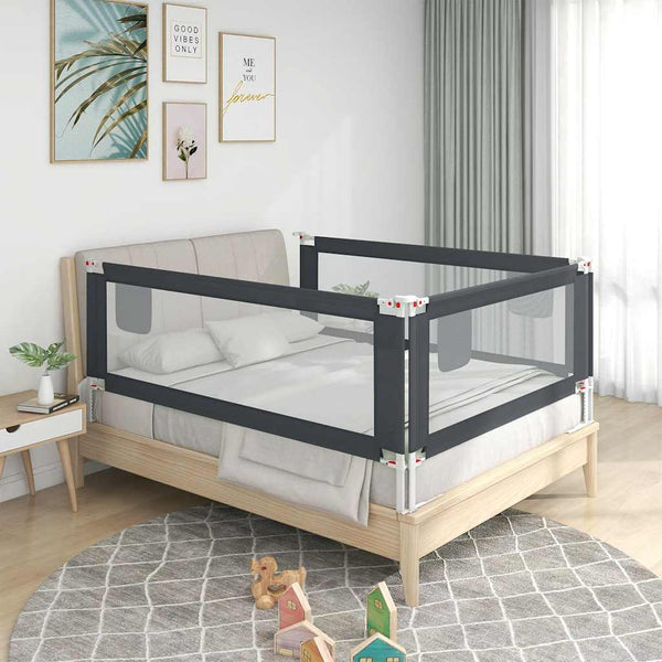 Tummanharmaa turvalaita sänkyyn Manor 100x25cm (kangas)