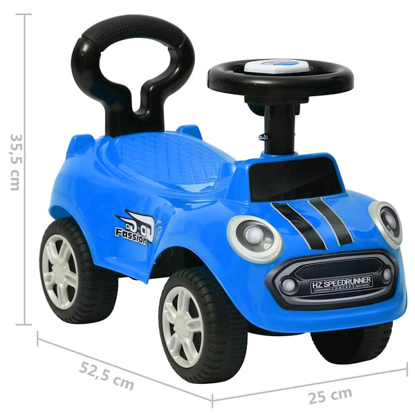 Potkuauto väriltään sininen