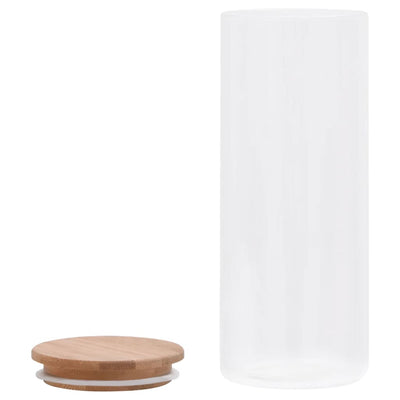 Lasiset säilytyspurkit bambukansilla Mineta 1000 ml (6 kpl)