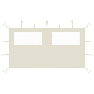 3070421 vidaXL Gazebo Sidewall with Windows 4x2 m Cream (315310)