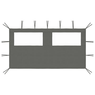 3070423 vidaXL Gazebo Sidewall with Windows 4x2 m Anthracite (315312)