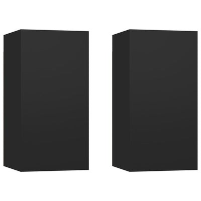 TV-tasot 2 kpl musta 30,5x30x60 cm tekninen puu