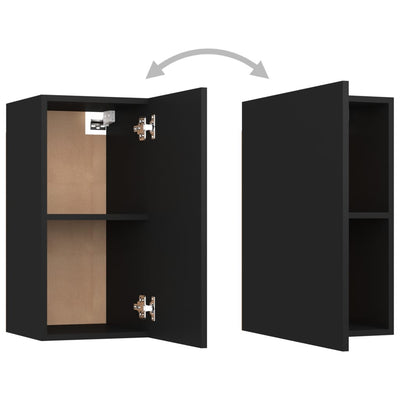TV-tasot 2 kpl musta 30,5x30x60 cm tekninen puu