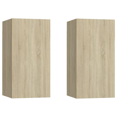 TV-tasot 2 kpl Sonoma-tammi 30,5x30x60 cm tekninen puu