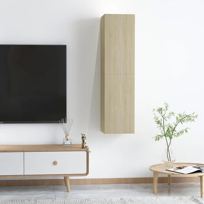 TV-tasot 2 kpl Sonoma-tammi 30,5x30x60 cm tekninen puu