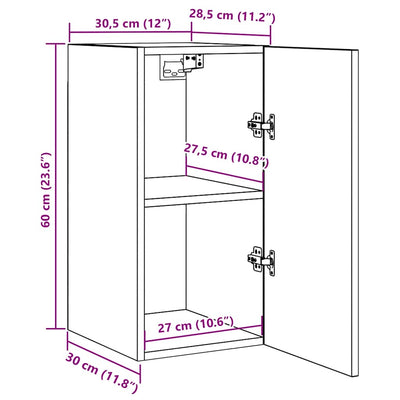 Valkoinen ja sonoma-tammi tv-taso Resina 30,5x30x60cm (puinen)