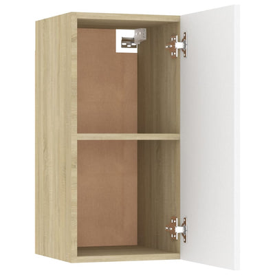 TV-tasot 2 kpl valkoinen ja Sonoma 30,5x30x60 cm tekninen puu