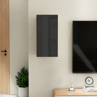 TV-taso korkeakiilto musta 30,5x30x60 cm tekninen puu