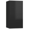 TV-tasot 2 kpl korkeakiilto musta 30,5x30x60 cm tekninen puu