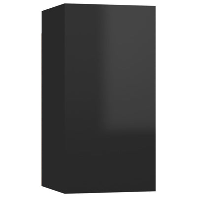 TV-tasot 2 kpl korkeakiilto musta 30,5x30x60 cm tekninen puu