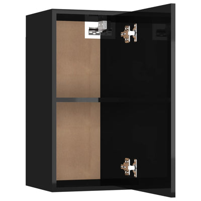 TV-tasot 2 kpl korkeakiilto musta 30,5x30x60 cm tekninen puu