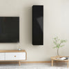 TV-tasot 2 kpl korkeakiilto musta 30,5x30x60 cm tekninen puu
