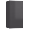 TV-tasot 2 kpl korkeakiilto harmaa 30,5x30x60 cm tekninen puu