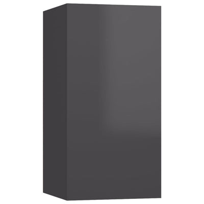 TV-tasot 2 kpl korkeakiilto harmaa 30,5x30x60 cm tekninen puu