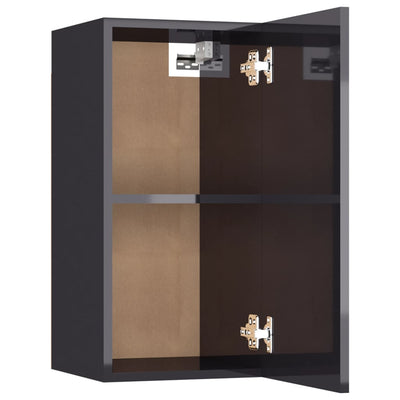 TV-tasot 2 kpl korkeakiilto harmaa 30,5x30x60 cm tekninen puu