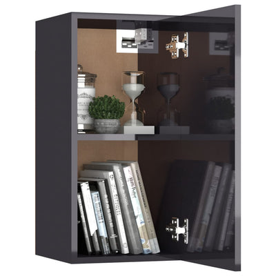 TV-tasot 2 kpl korkeakiilto harmaa 30,5x30x60 cm tekninen puu