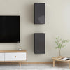 TV-tasot 2 kpl korkeakiilto harmaa 30,5x30x60 cm tekninen puu