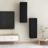 TV-tasot 2 kpl musta 30,5x30x90 cm tekninen puu
