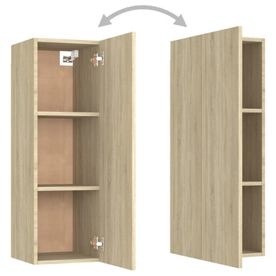 TV-tasot 2 kpl Sonoma-tammi 30,5x30x90 cm tekninen puu