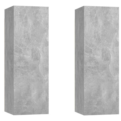 TV-tasot 2 kpl betoninharmaa 30,5x30x90 cm tekninen puu