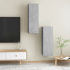 TV-tasot 2 kpl betoninharmaa 30,5x30x90 cm tekninen puu