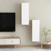 TV-tasot 2 kpl valkoinen ja Sonoma 30,5x30x90 cm tekninen puu