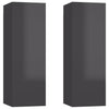 TV-tasot 2 kpl korkeakiilto harmaa 30,5x30x90 cm tekninen puu