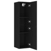 TV-tasot 2 kpl musta 30,5x30x110 cm tekninen puu