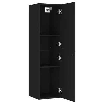 TV-tasot 2 kpl musta 30,5x30x110 cm tekninen puu