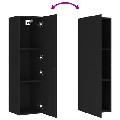 TV-tasot 2 kpl musta 30,5x30x110 cm tekninen puu