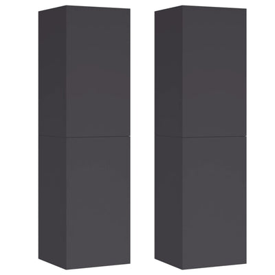 TV-tasot 2 kpl harmaa 30,5x30x110 cm tekninen puu