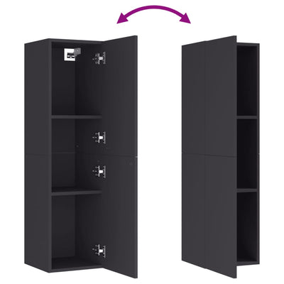 TV-tasot 2 kpl harmaa 30,5x30x110 cm tekninen puu