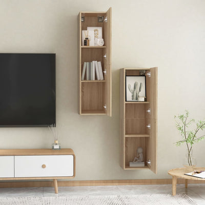 TV-tasot 2 kpl Sonoma-tammi 30,5x30x110 cm tekninen puu