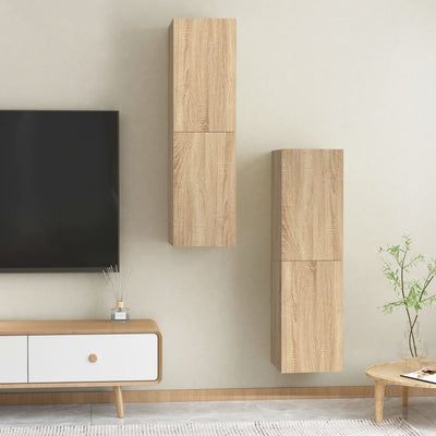 TV-tasot 2 kpl Sonoma-tammi 30,5x30x110 cm tekninen puu