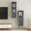 TV-tasot 2 kpl betoninharmaa 30,5x30x110 cm tekninen puu