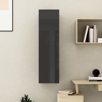 TV-taso korkeakiilto musta 30,5x30x110 cm tekninen puu