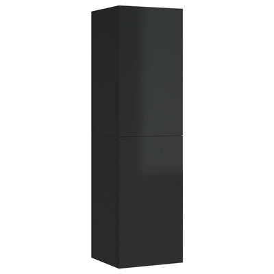TV-tasot 2 kpl korkeakiilto musta 30,5x30x110 cm tekninen puu