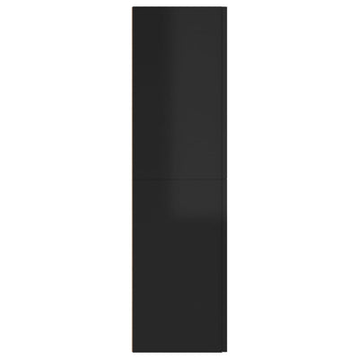 TV-tasot 2 kpl korkeakiilto musta 30,5x30x110 cm tekninen puu