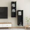 TV-tasot 2 kpl korkeakiilto musta 30,5x30x110 cm tekninen puu