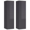 TV-tasot 2 kpl korkeakiilto harmaa 30,5x30x110 cm tekninen puu