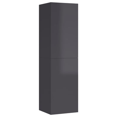 TV-tasot 2 kpl korkeakiilto harmaa 30,5x30x110 cm tekninen puu