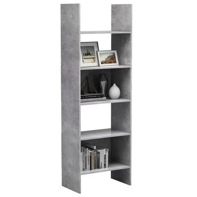 Kirjahylly betoninharmaa 60x35x180 cm tekninen puu