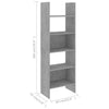 Kirjahylly betoninharmaa 60x35x180 cm tekninen puu