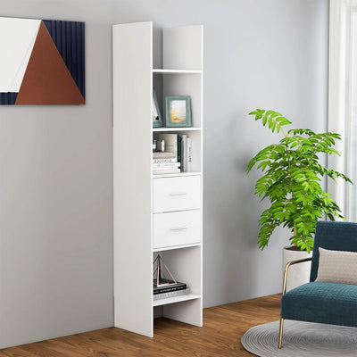 Kirjahylly valkoinen 40x35x180 cm tekninen puu