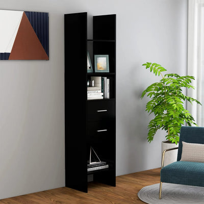 Kirjahylly musta 40x35x180 cm tekninen puu